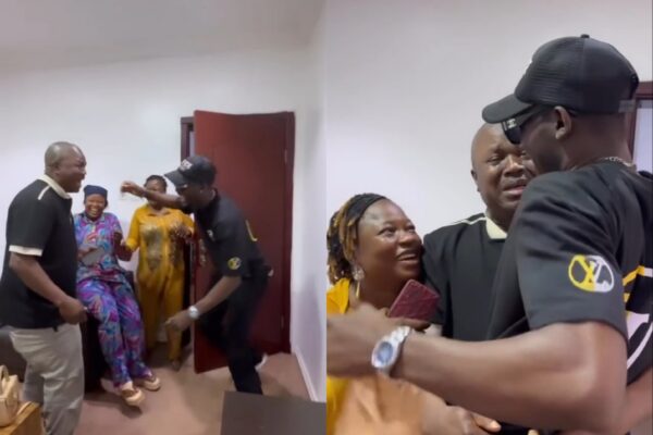 Emotional Moment Man Flew From Canada to Surprise His Dad in Nigeria After 15 Years Apart (Video)