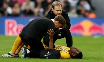 EPL: Welbeck suffers scary injury after netting Brighton’s winner against Newcastle