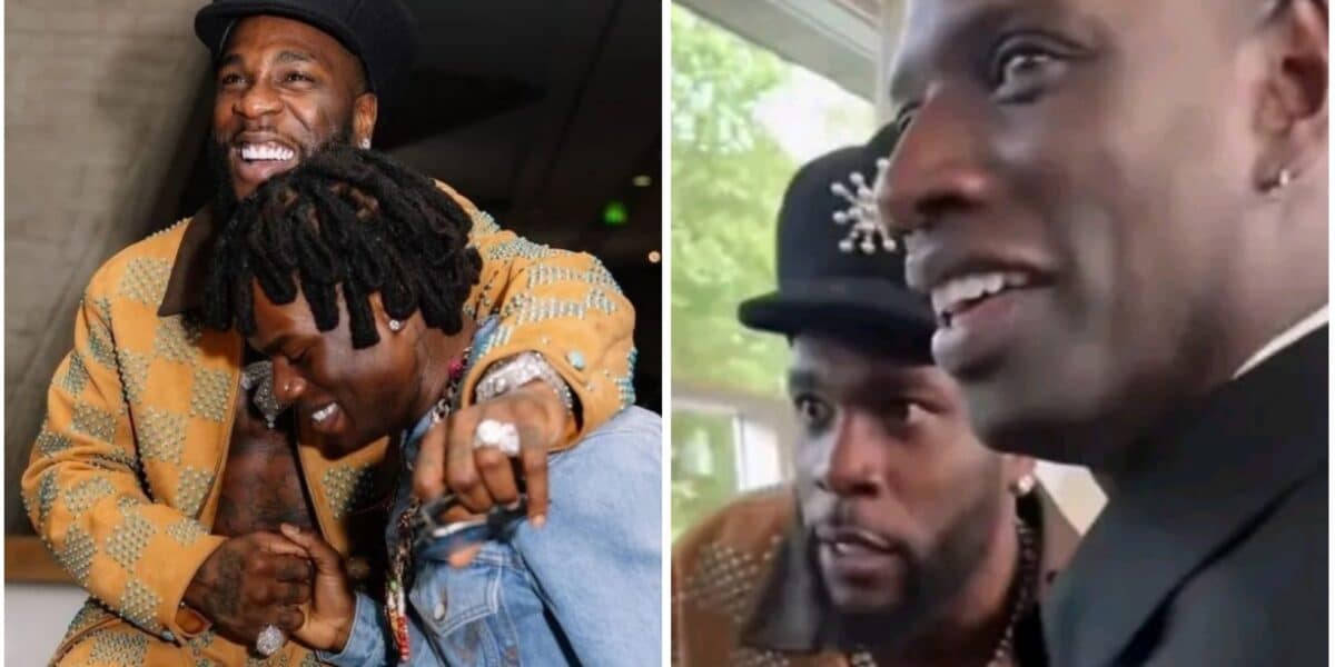 Burna Boy stunned during meet with Rema, exchanges pleasantries