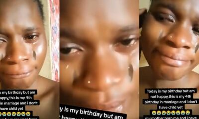 Wife breaks down in tears on fourth birthday in marriage without a child