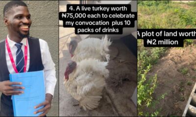 Man graduates with first class from Lead City University, gets plot of land worth N2M, live turkeys, N100K